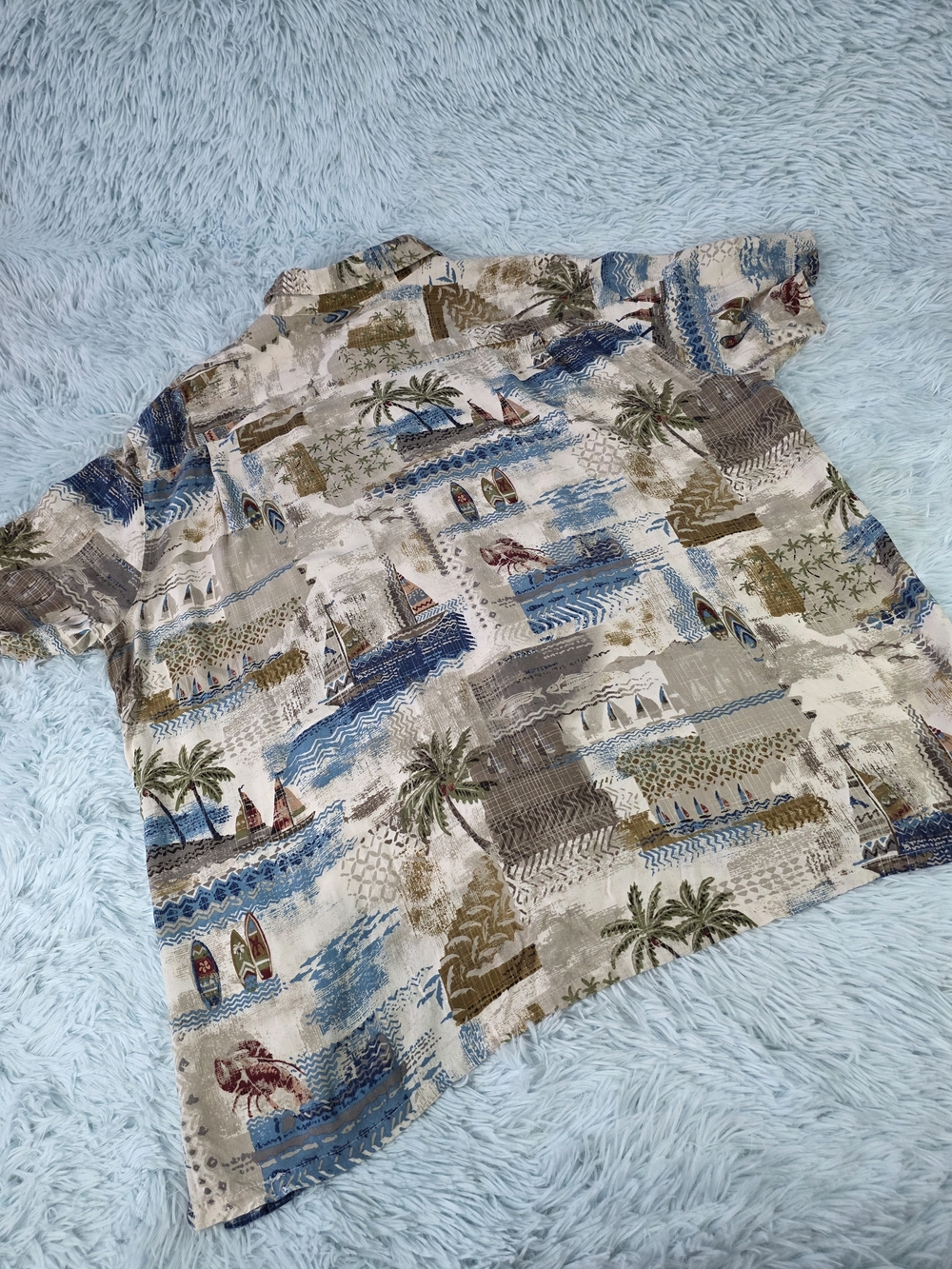 2 Batik Bay Men’s Tropical Hawaiian Button Down Shirt Palm Tree Size XXL - Picture 13 of 16